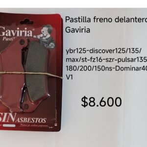 Pastilla freno delantero Gaviria